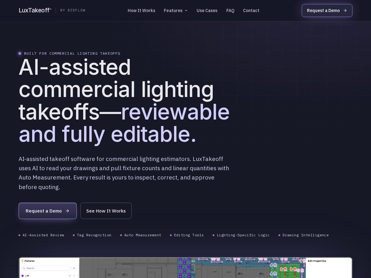 Landing-page snapshot of luxtakeoff.com