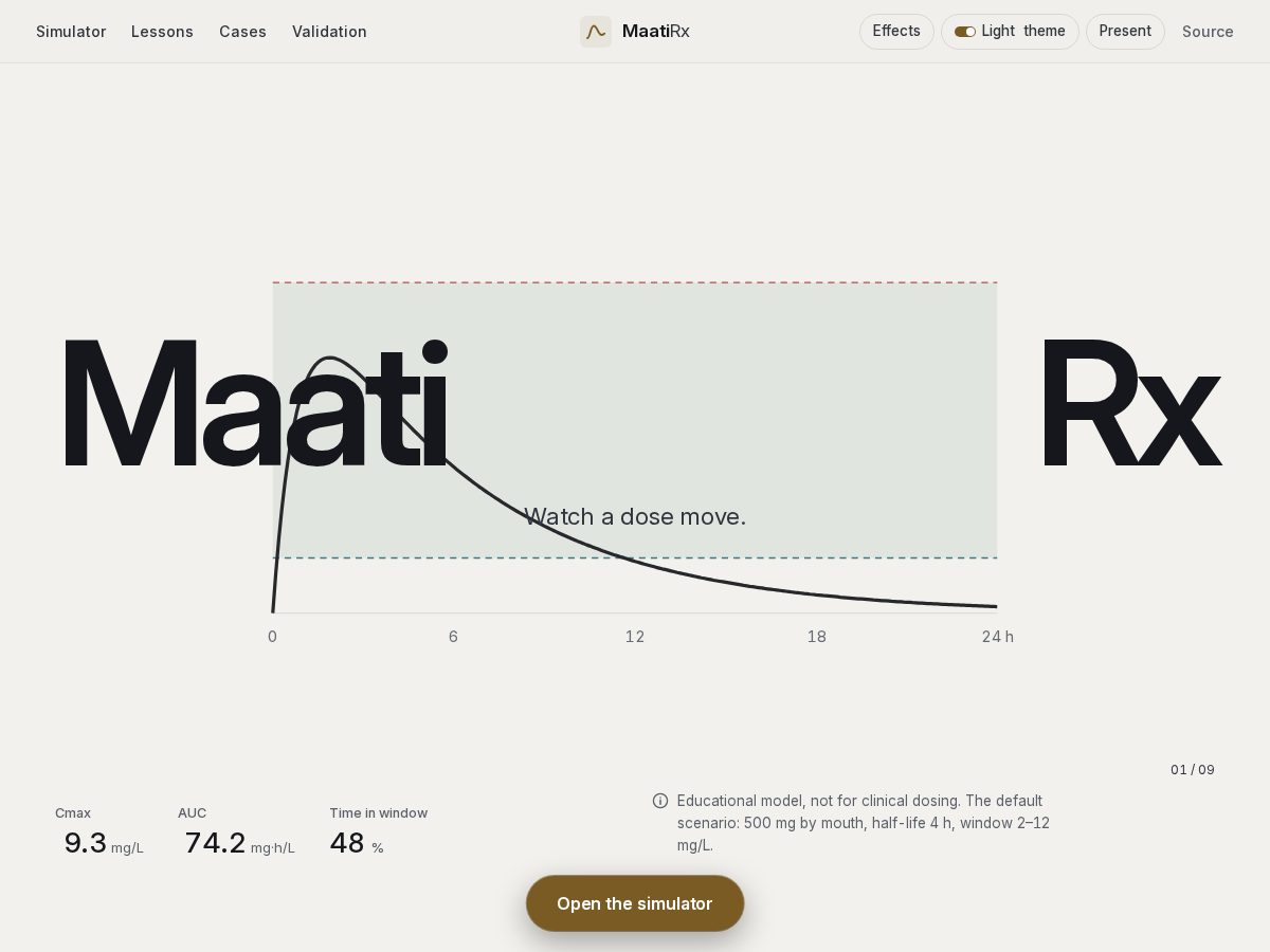 Landing-page snapshot of maatirx.com