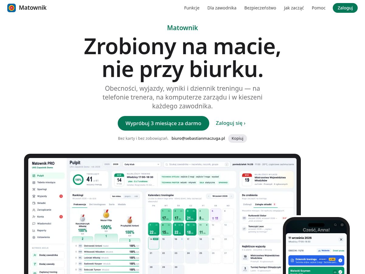 Landing-page snapshot of matownik.app