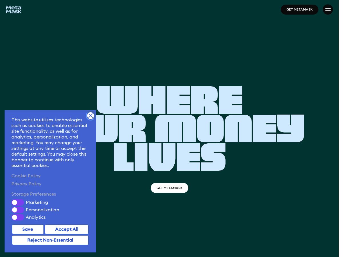 Landing-page snapshot of metamaskteams.org