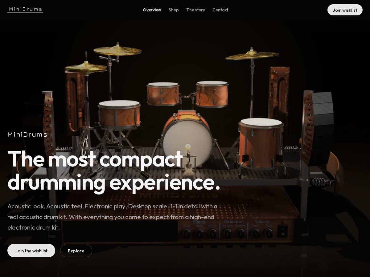 Landing-page snapshot of minidrums.global