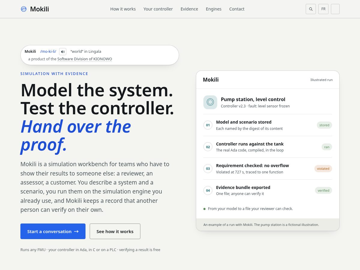 Landing-page snapshot of mokili.dev