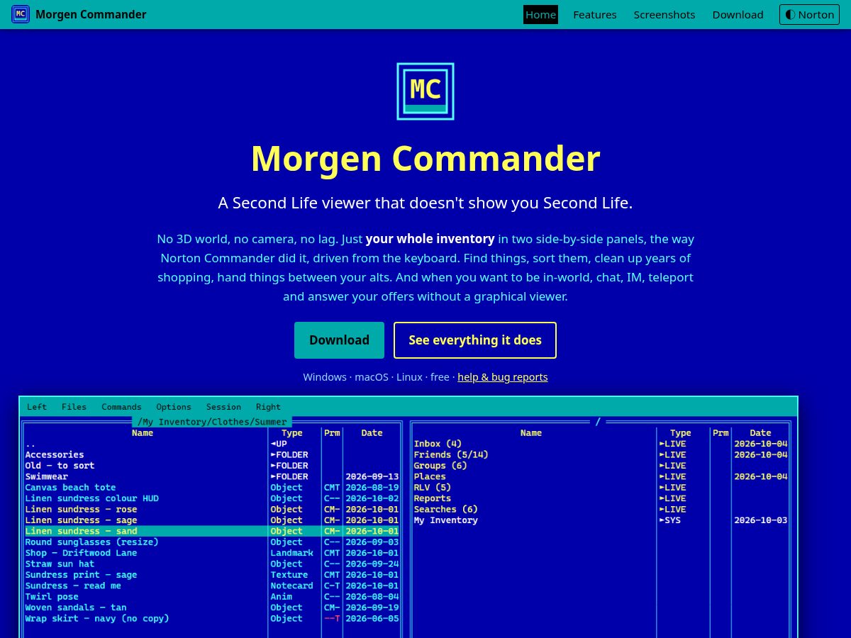 Landing-page snapshot of morgencommander.com