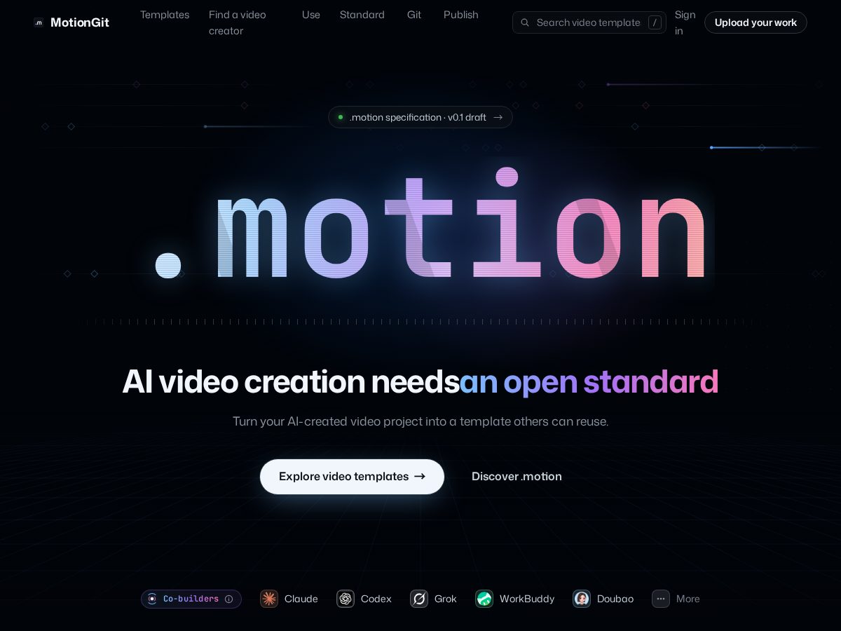 Landing-page snapshot of motiongit.com
