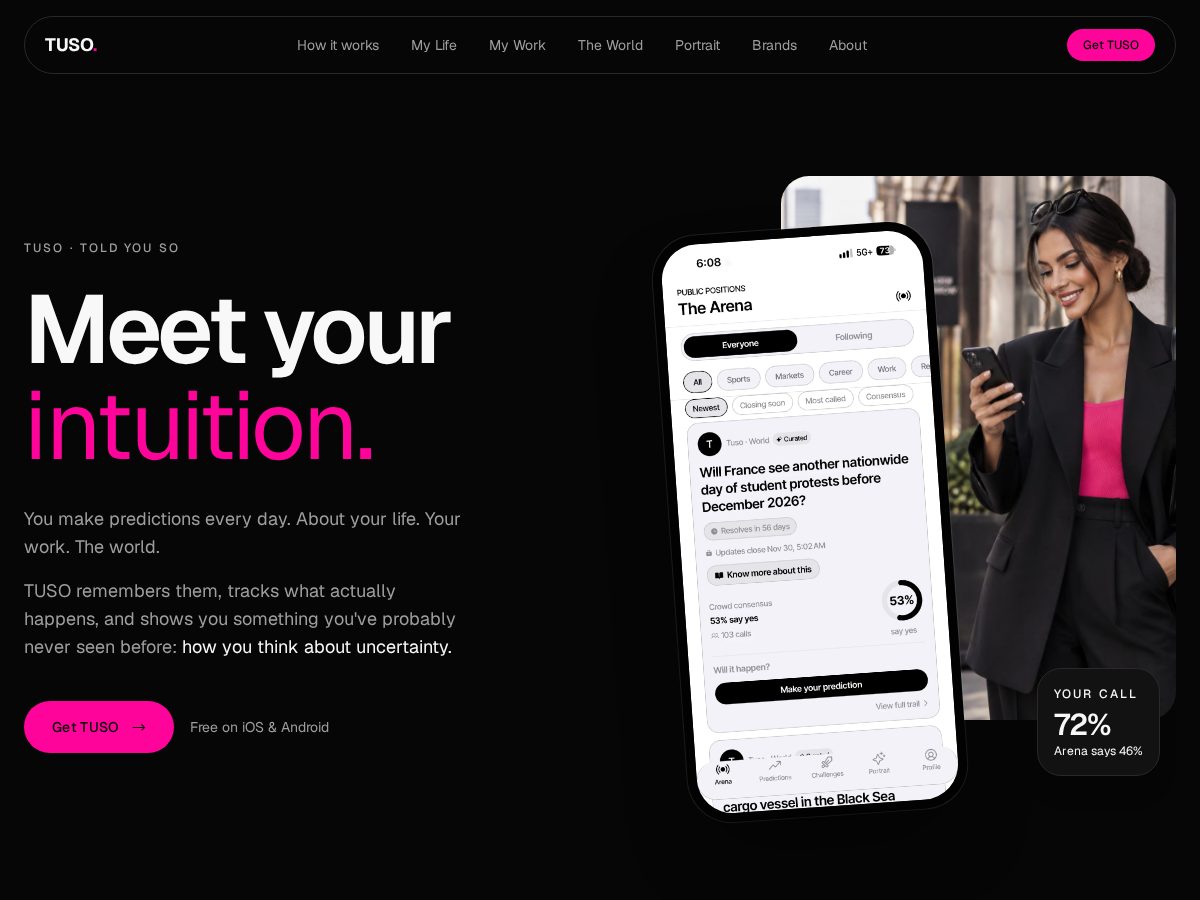 Landing-page snapshot of mytuso.com