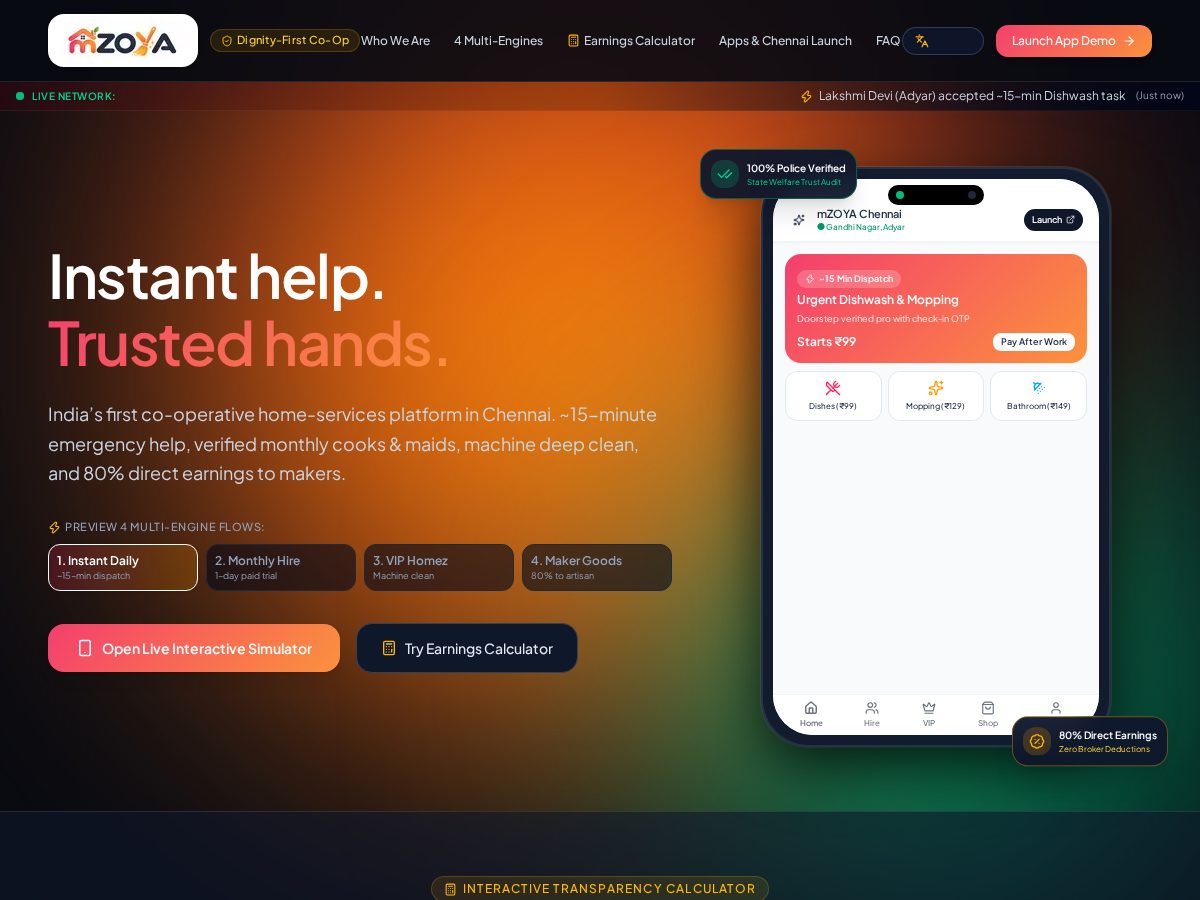 Landing-page snapshot of mzoya.com