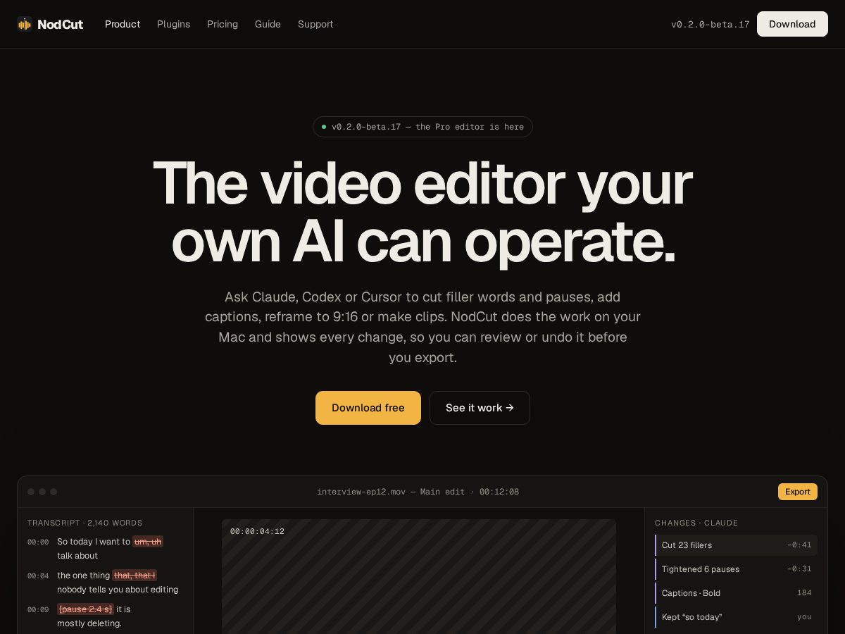 Landing-page snapshot of nodcut.com