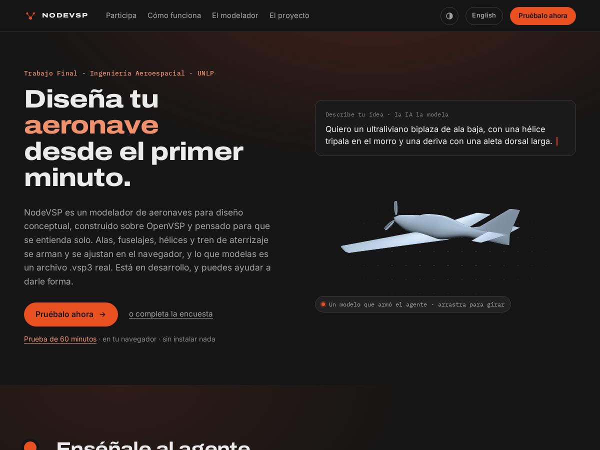 Landing-page snapshot of nodevsp.com