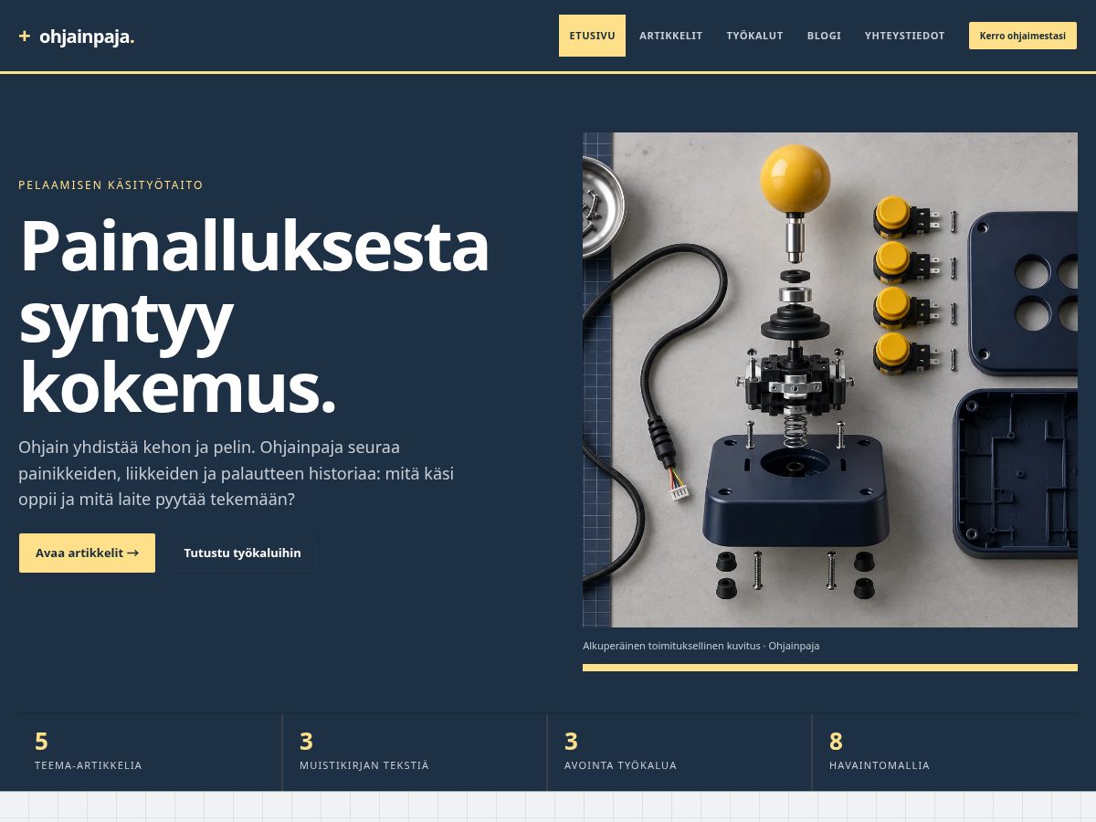 Landing-page snapshot of ohjainpaja.com