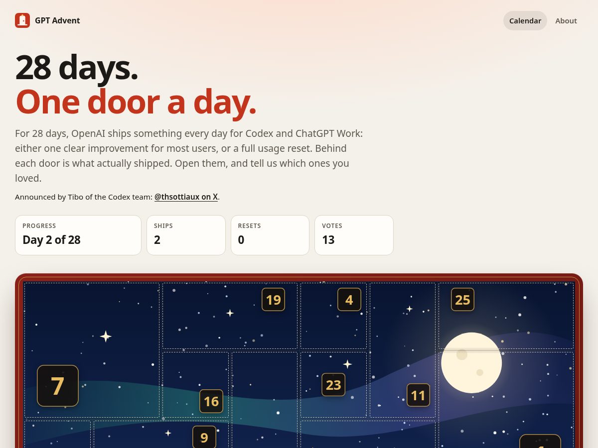 Landing-page snapshot of openaiadvent.com
