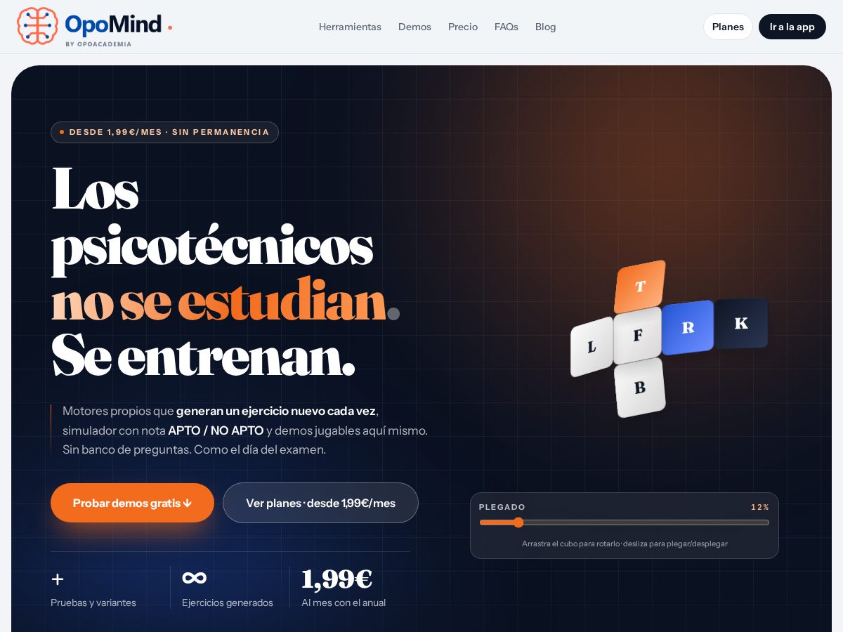 Landing-page snapshot of opomind.app