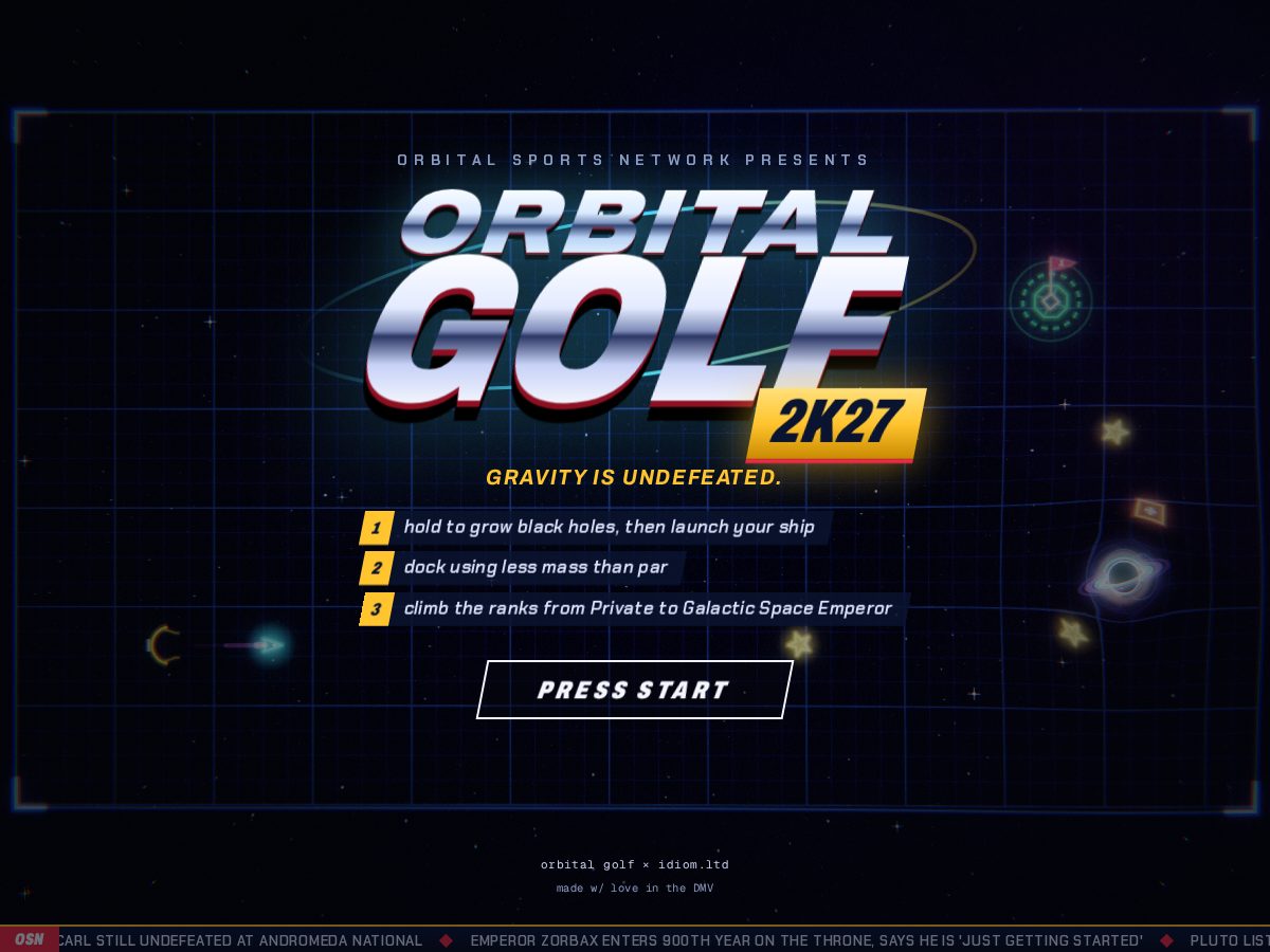 Landing-page snapshot of orbitalgolf.lol