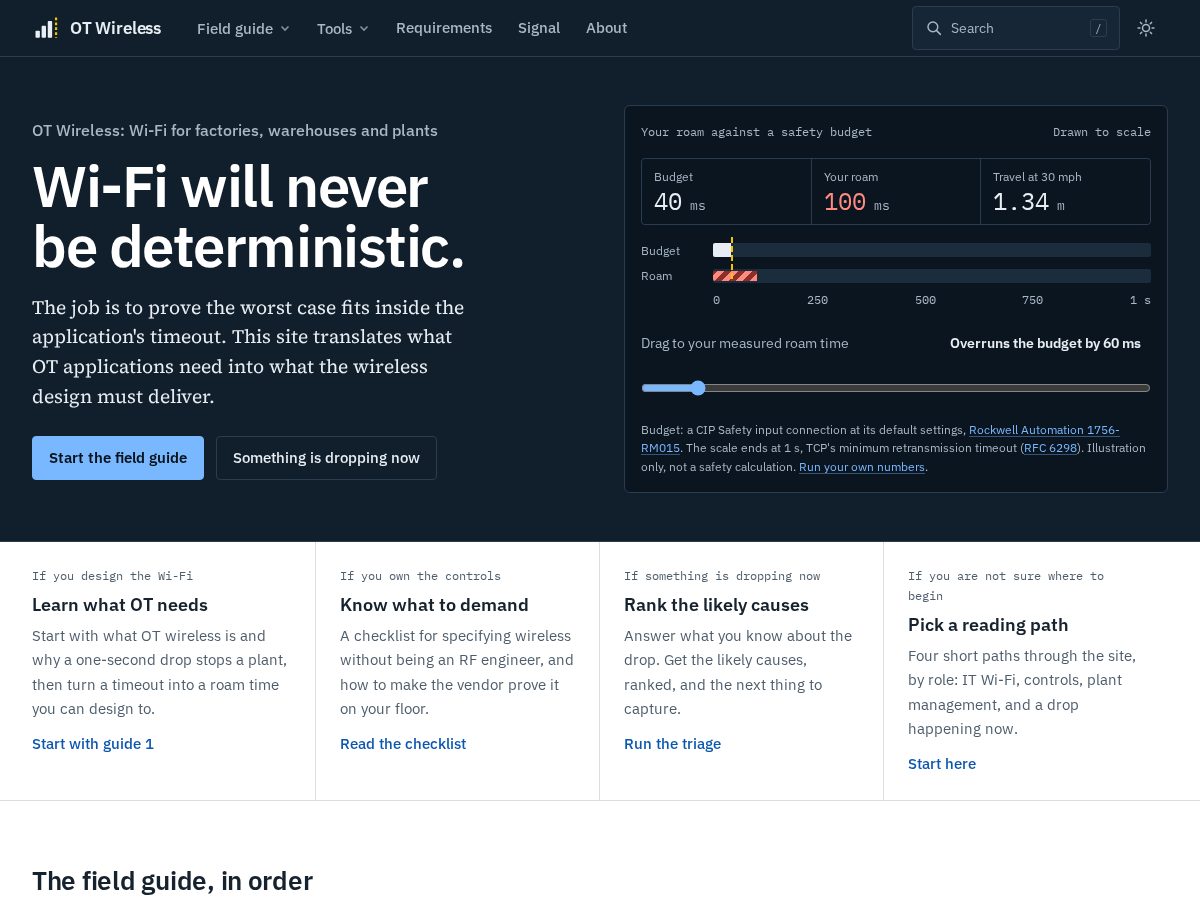 Landing-page snapshot of otwireless.com