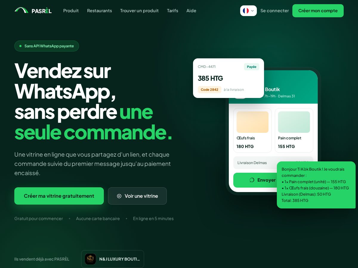 Landing-page snapshot of pasrel.app