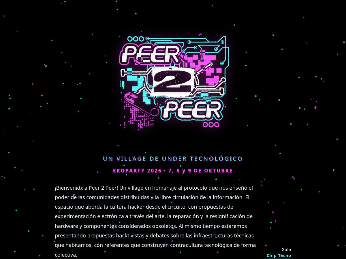 Landing-page snapshot of peer2peer.space