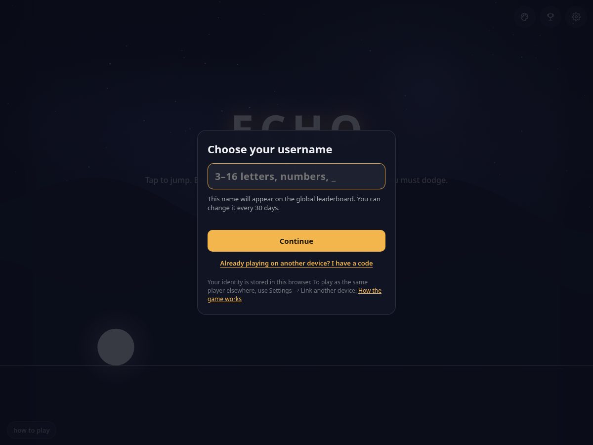 Landing-page snapshot of playecho.live