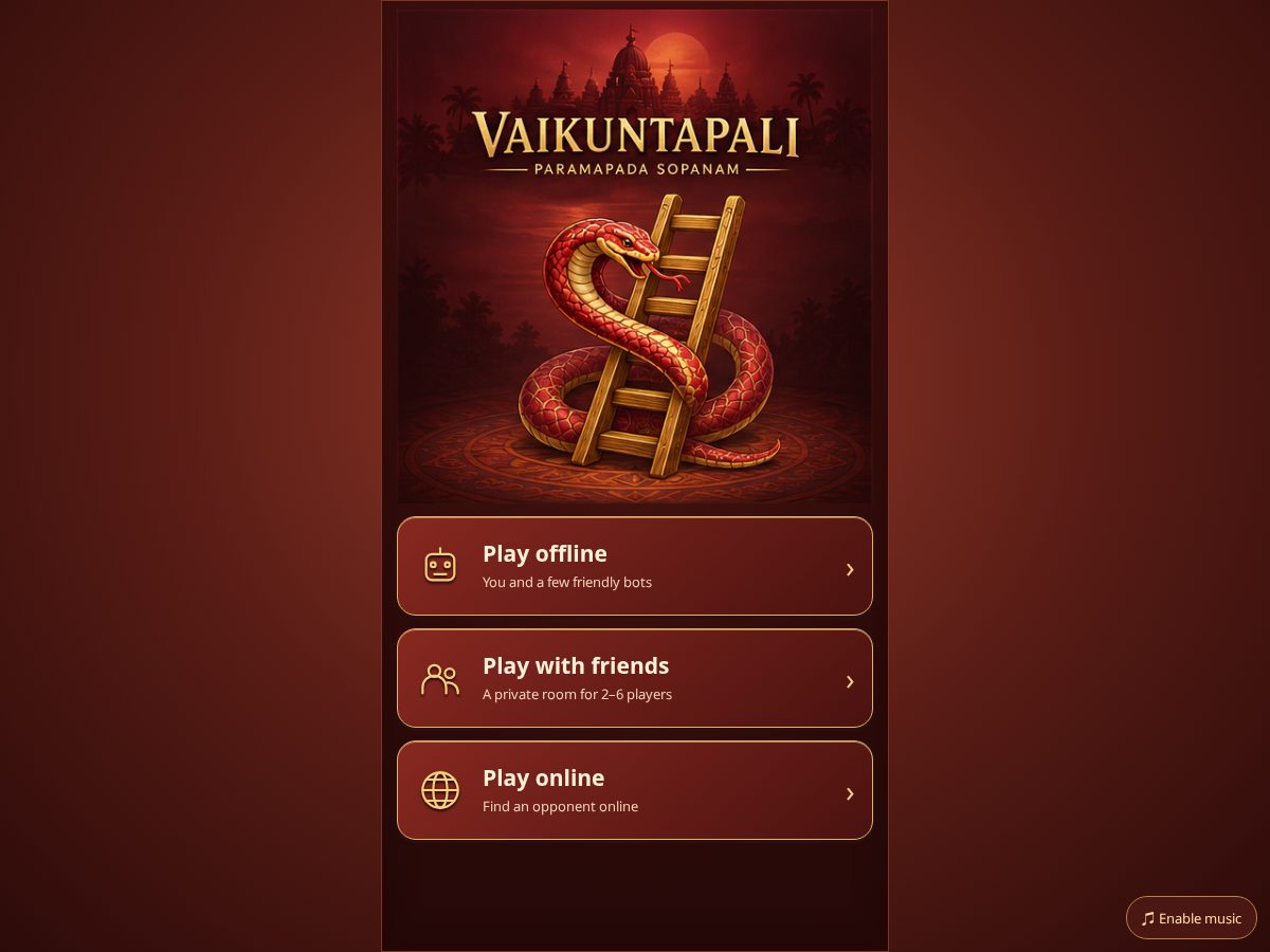 Landing-page snapshot of playvaikuntapali.com