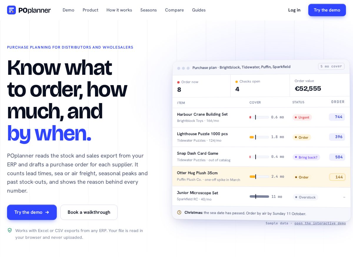 Landing-page snapshot of poplanner.app
