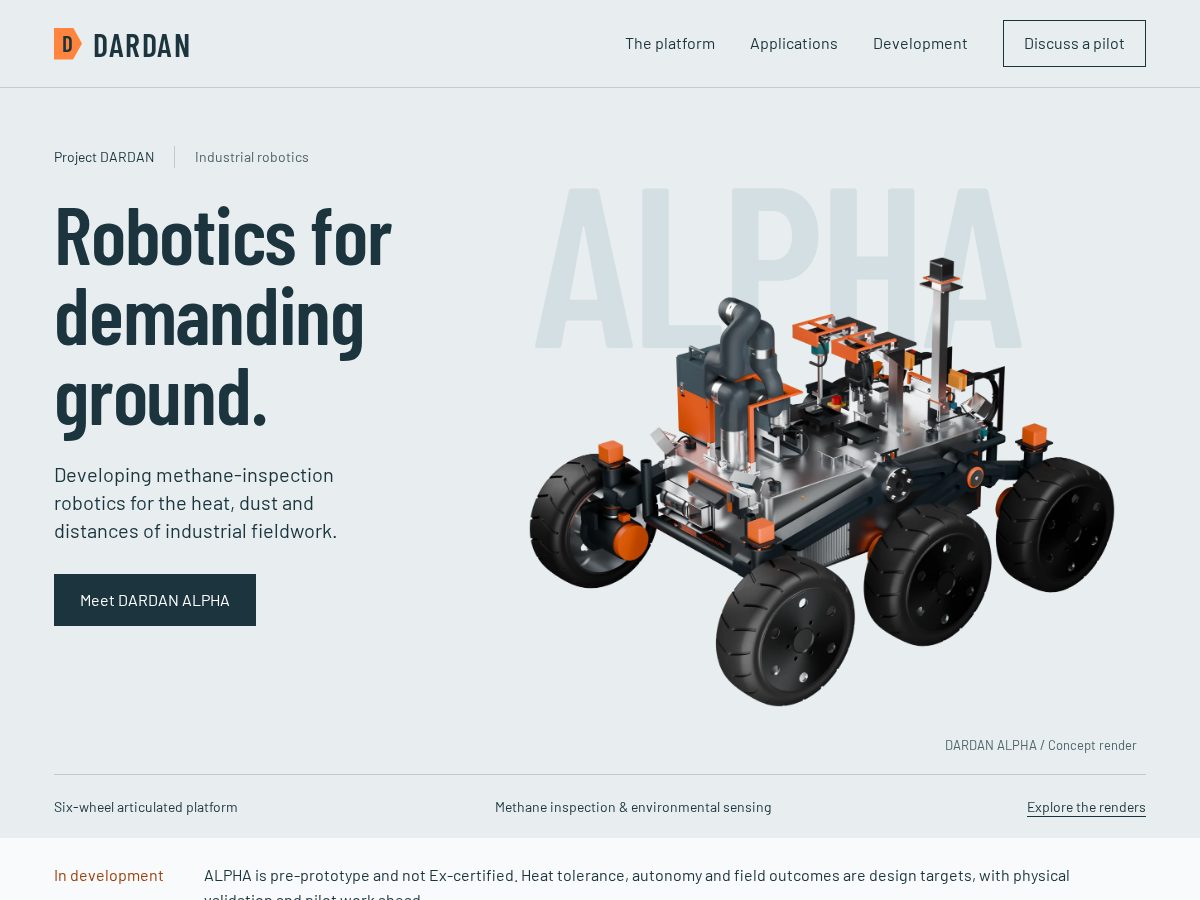 Landing-page snapshot of projectdardan.com