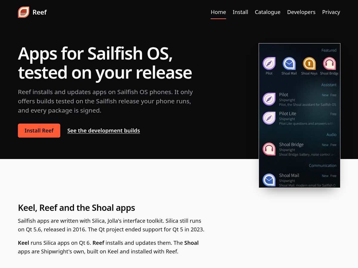 Landing-page snapshot of reefstore.app