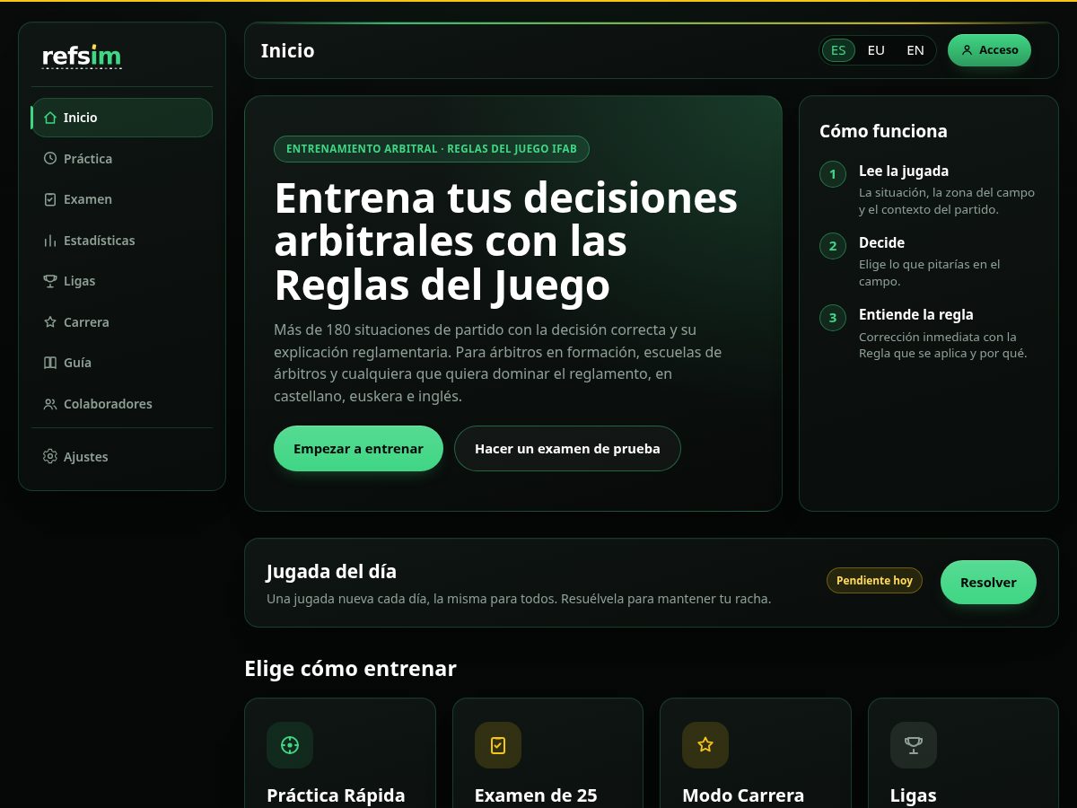 Landing-page snapshot of refsimu.com