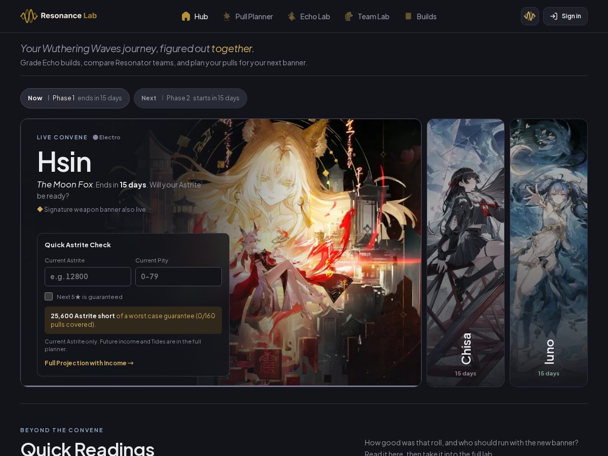 Landing-page snapshot of resonancelab.app