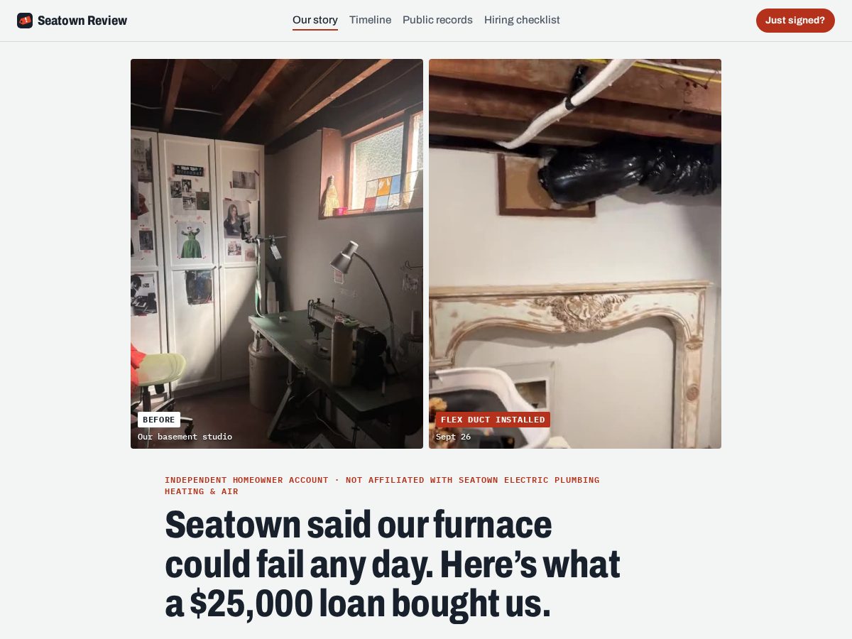 Landing-page snapshot of seatownreview.com