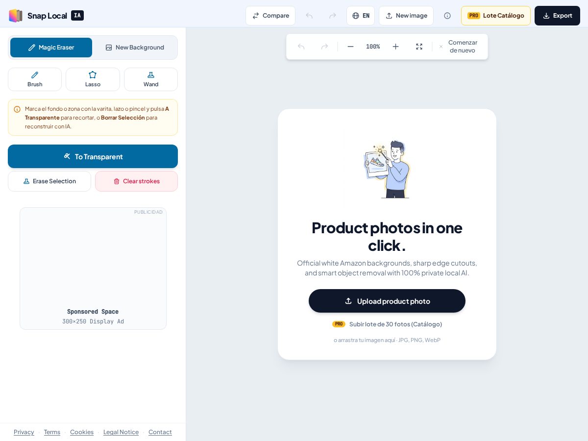Landing-page snapshot of snap-local.app