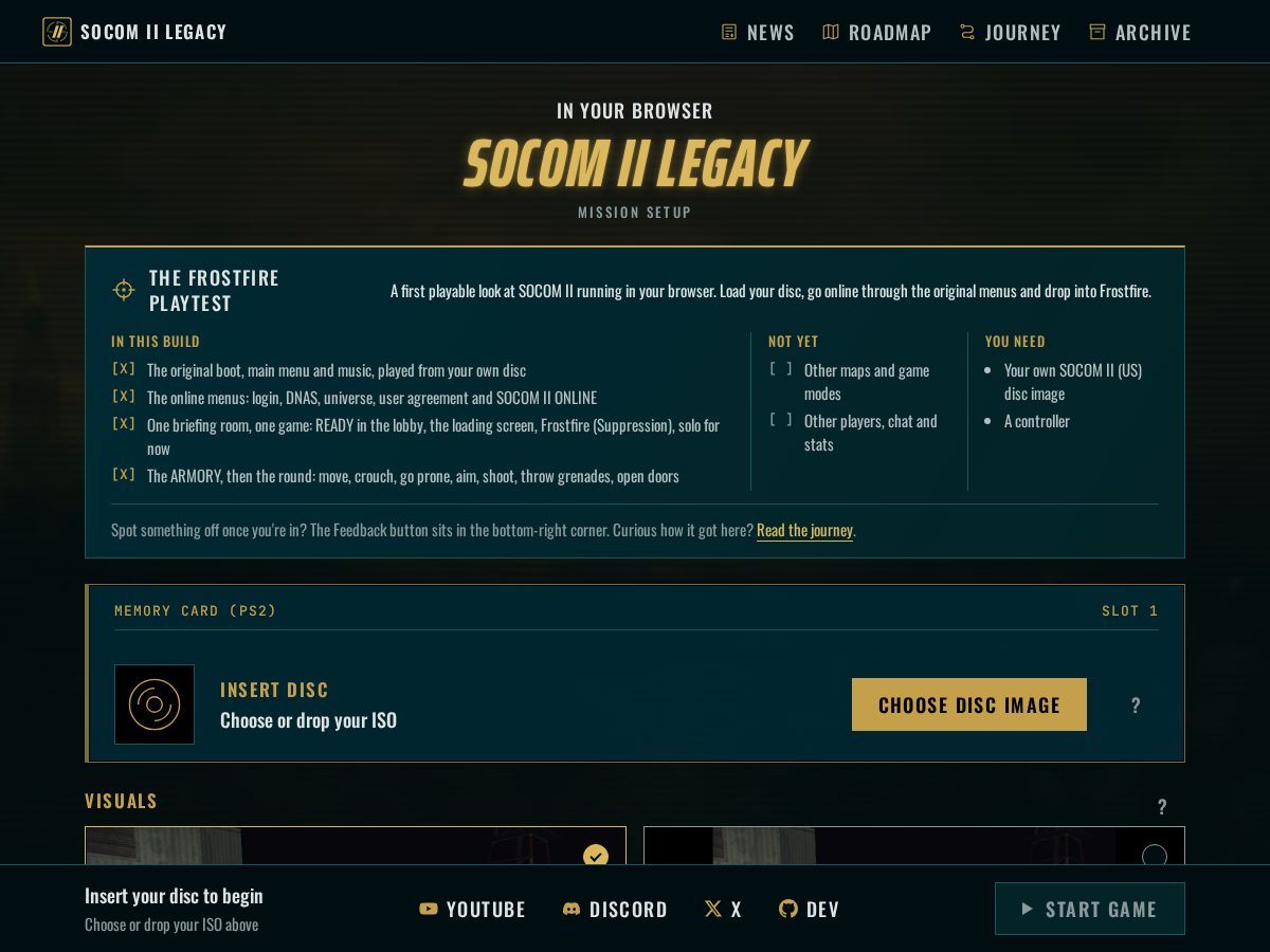 Landing-page snapshot of socom2legacy.com