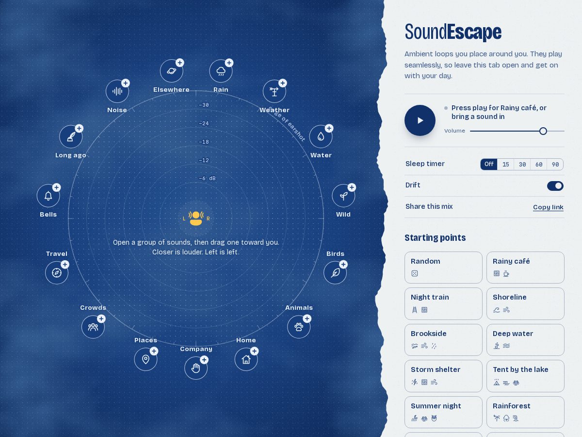 Landing-page snapshot of soundescape.app