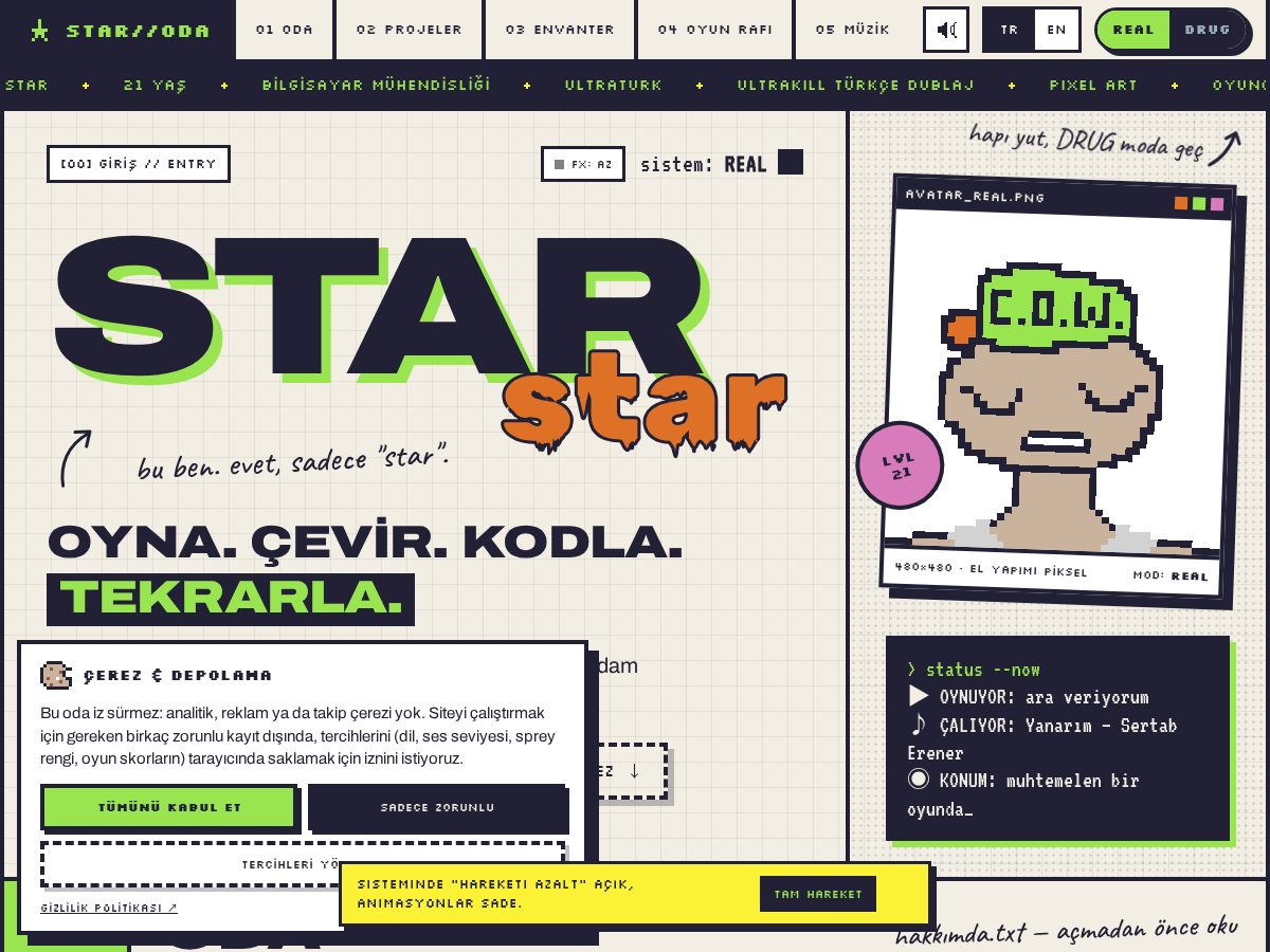 Landing-page snapshot of starwww.dev