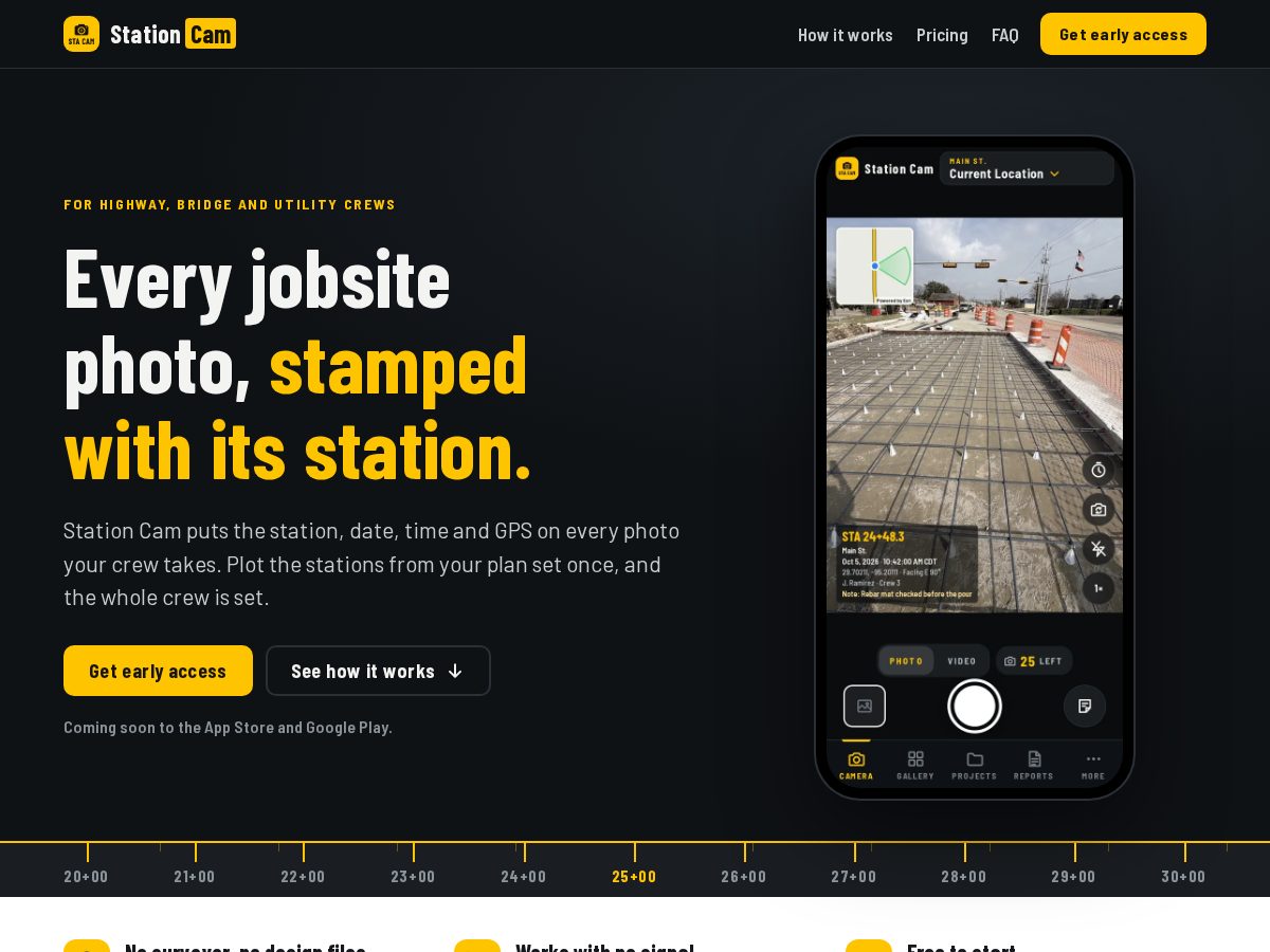 Landing-page snapshot of stationcam.app