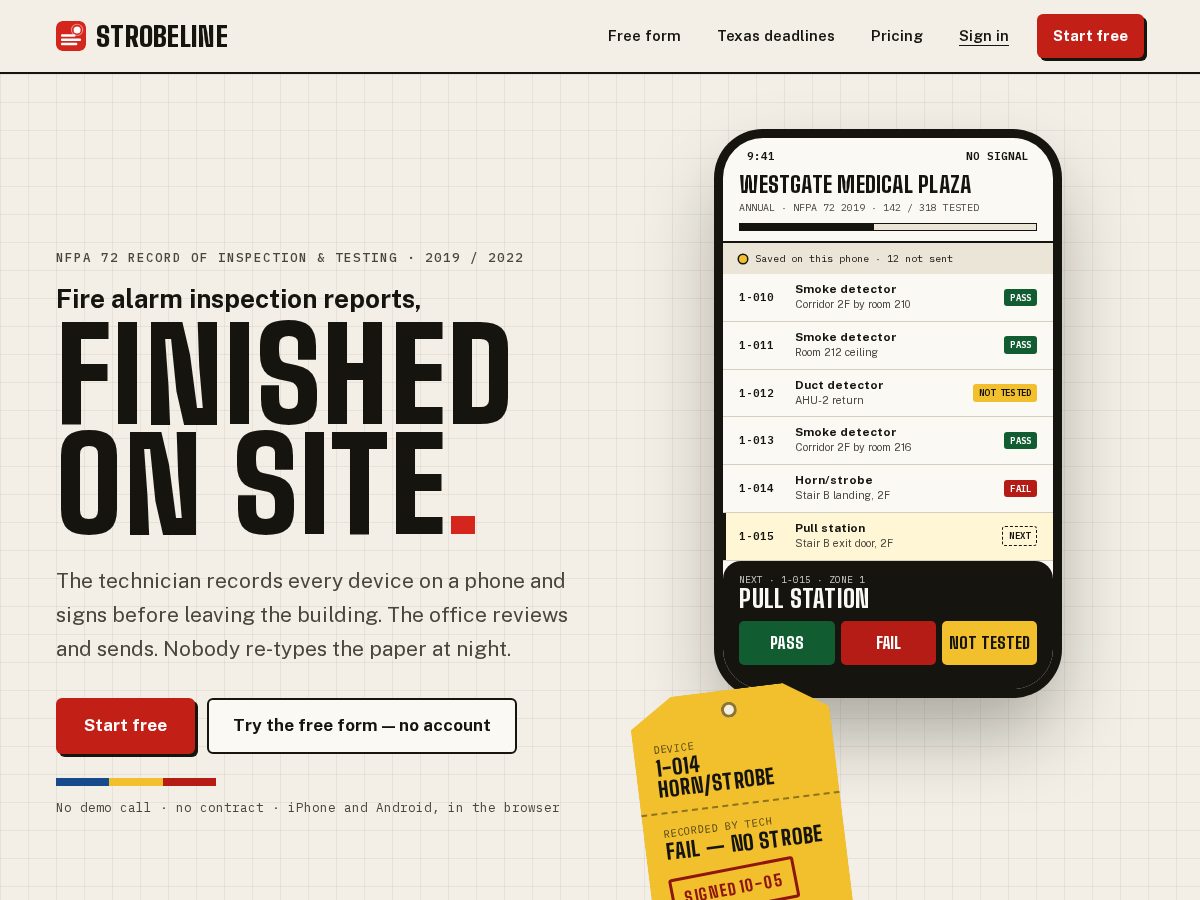 Landing-page snapshot of strobeline.com