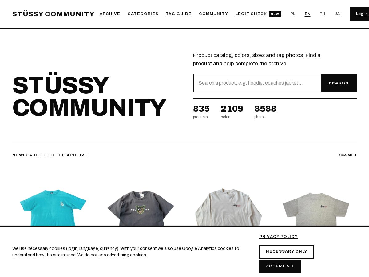 Landing-page snapshot of stussycommunity.com
