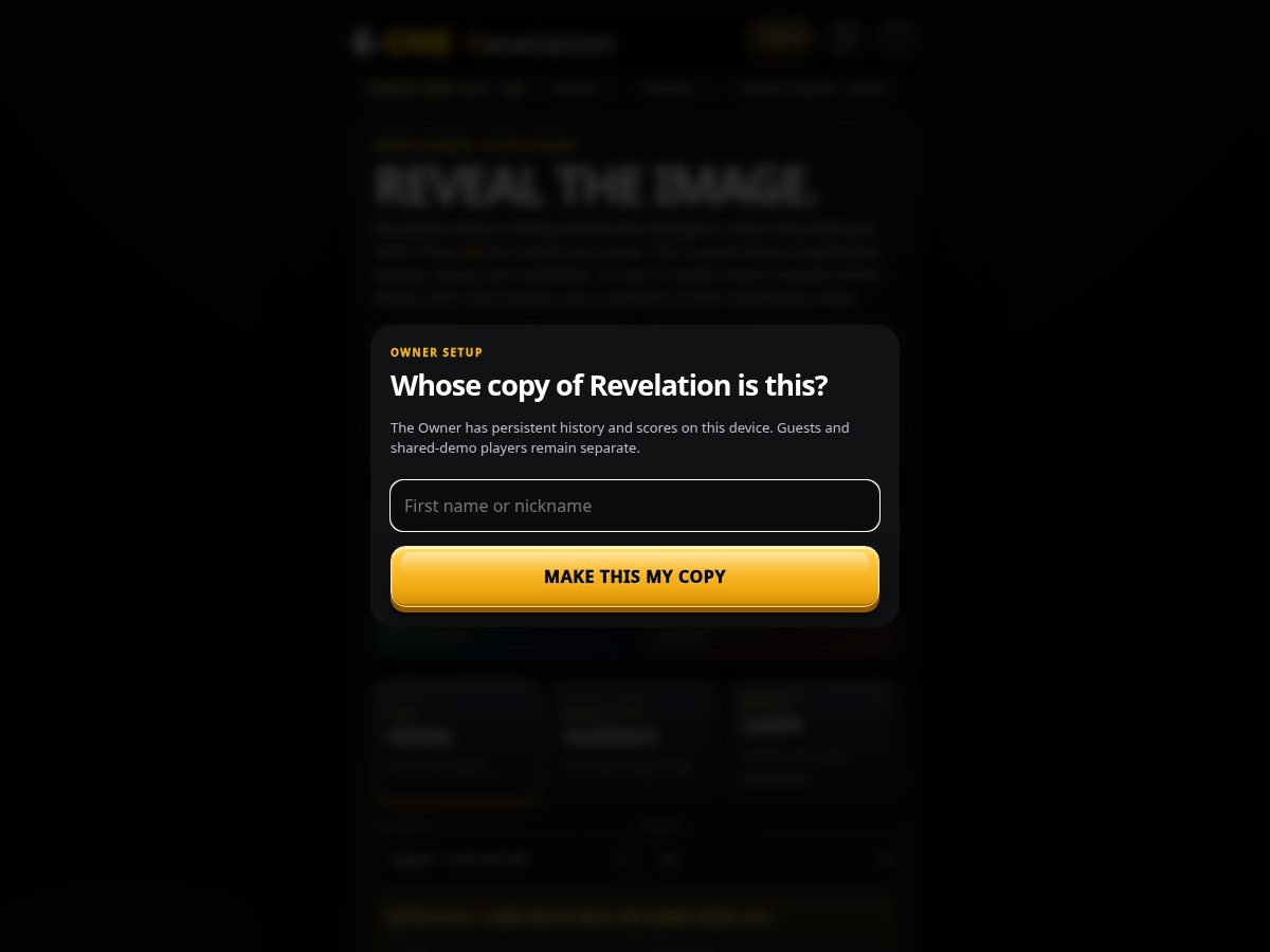 Landing-page snapshot of therevgame.com