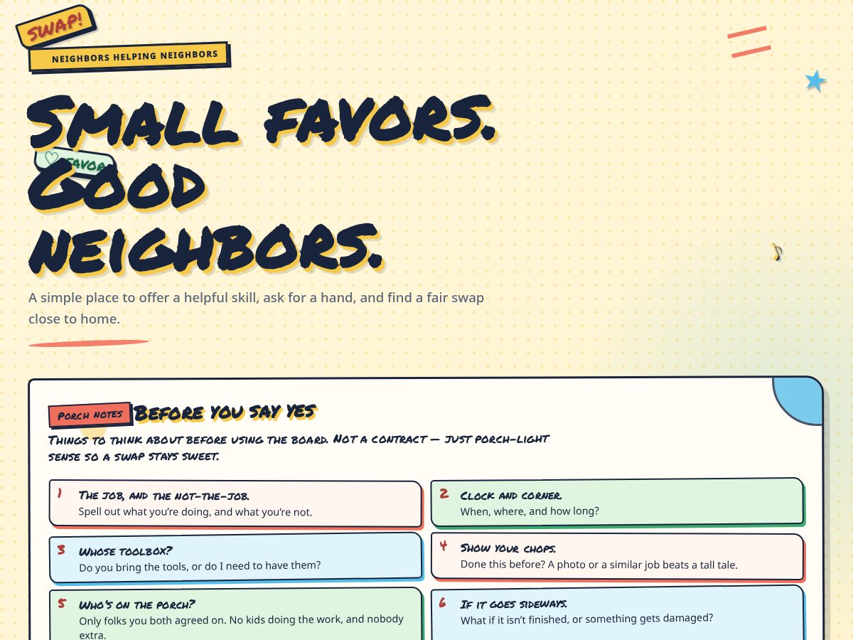 Landing-page snapshot of trade-in-favors.com