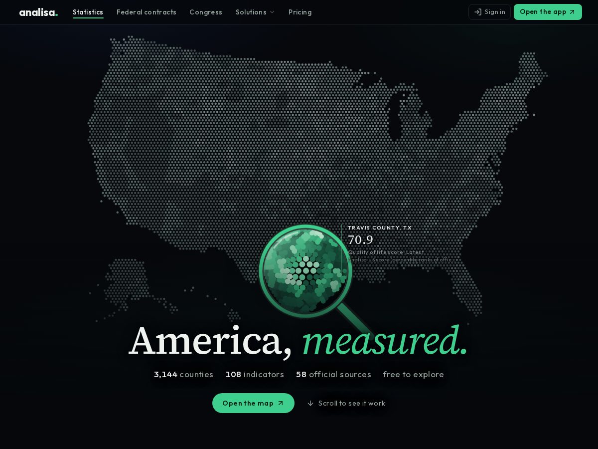Landing-page snapshot of tryanalisa.com