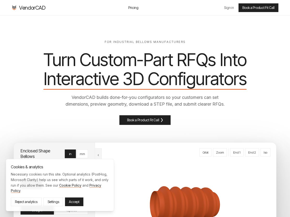 Landing-page snapshot of tryvendorcad.com