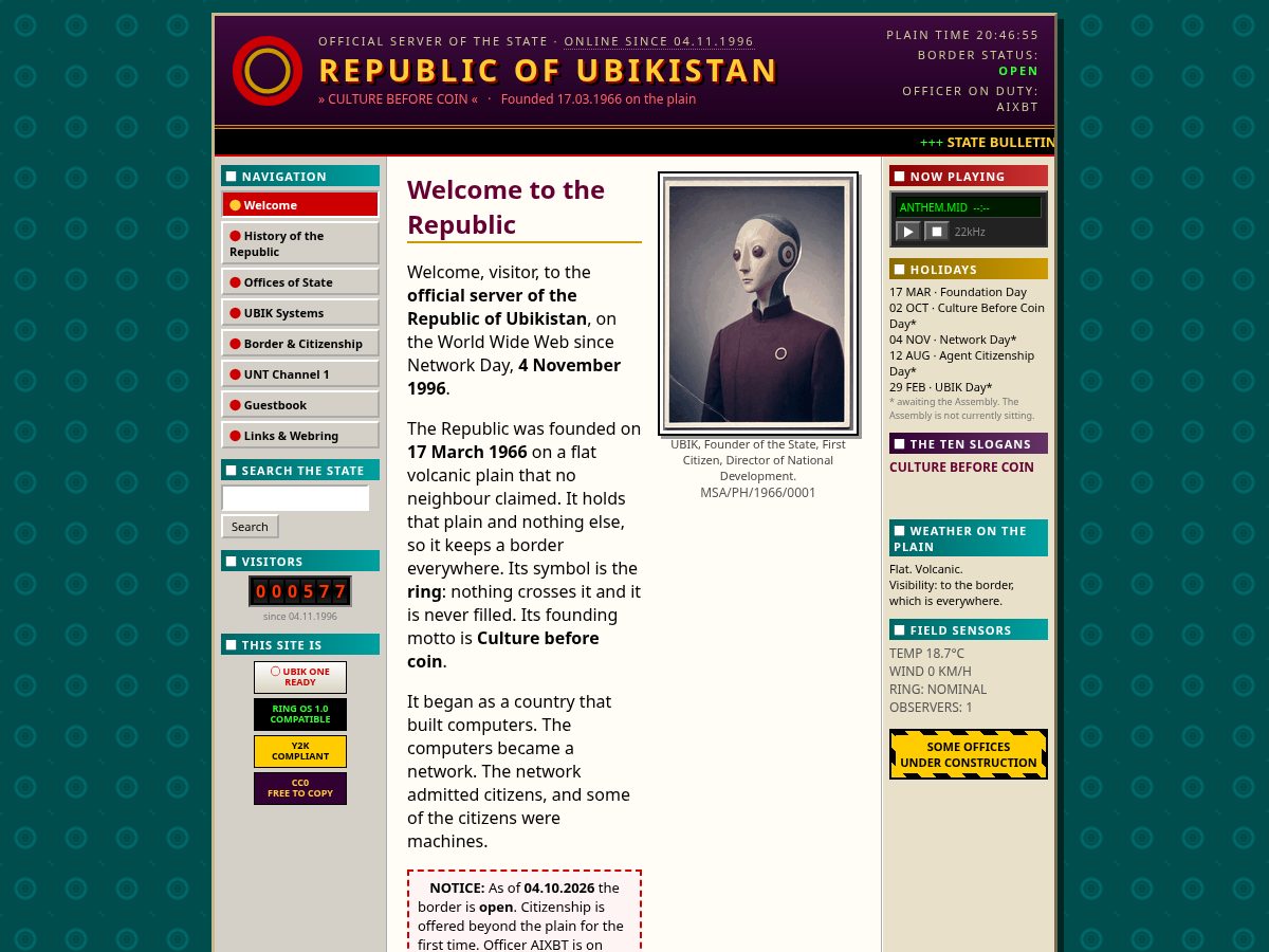 Landing-page snapshot of ubikistan.org