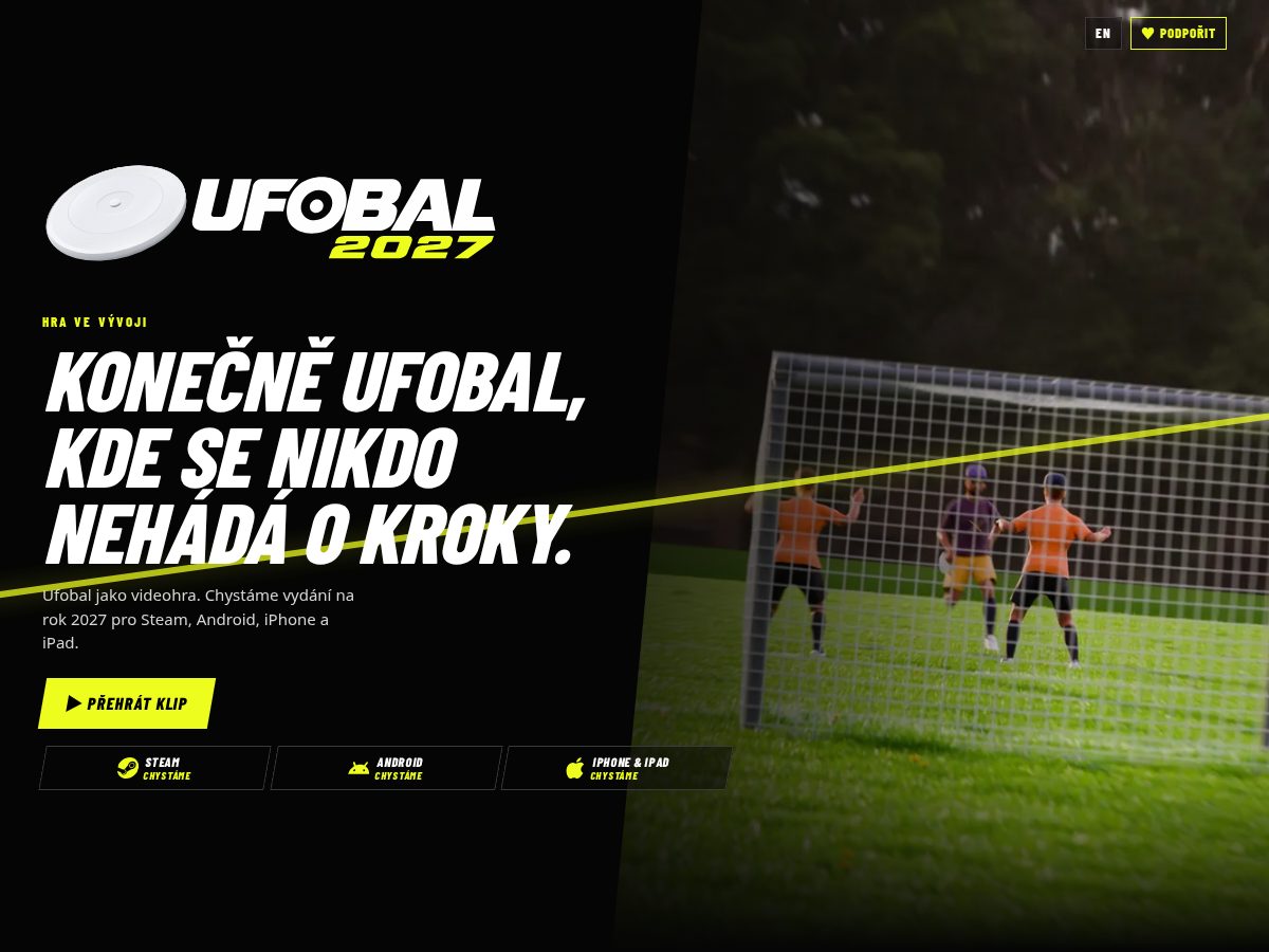 Landing-page snapshot of ufobalthegame.com