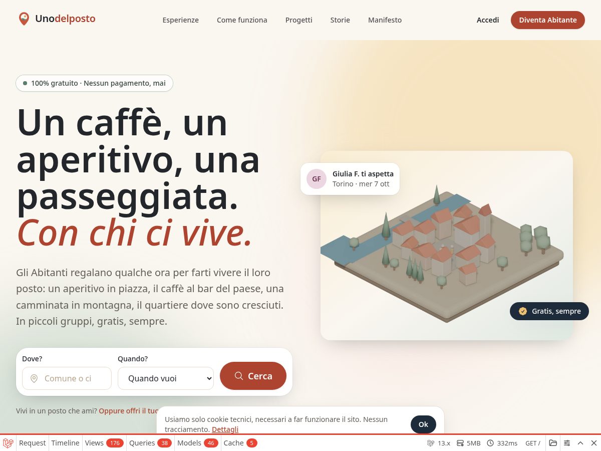 Landing-page snapshot of unodelposto.com