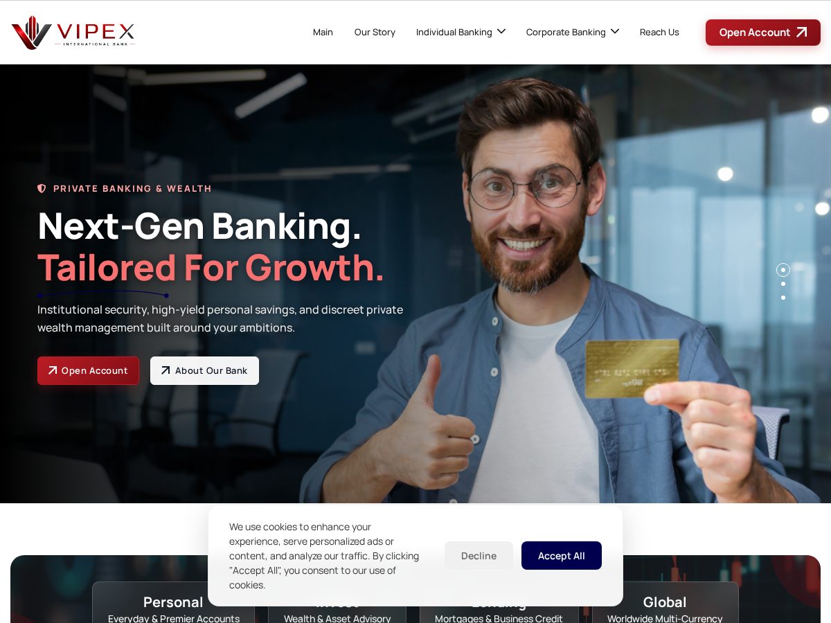 Landing-page snapshot of vipexb.online