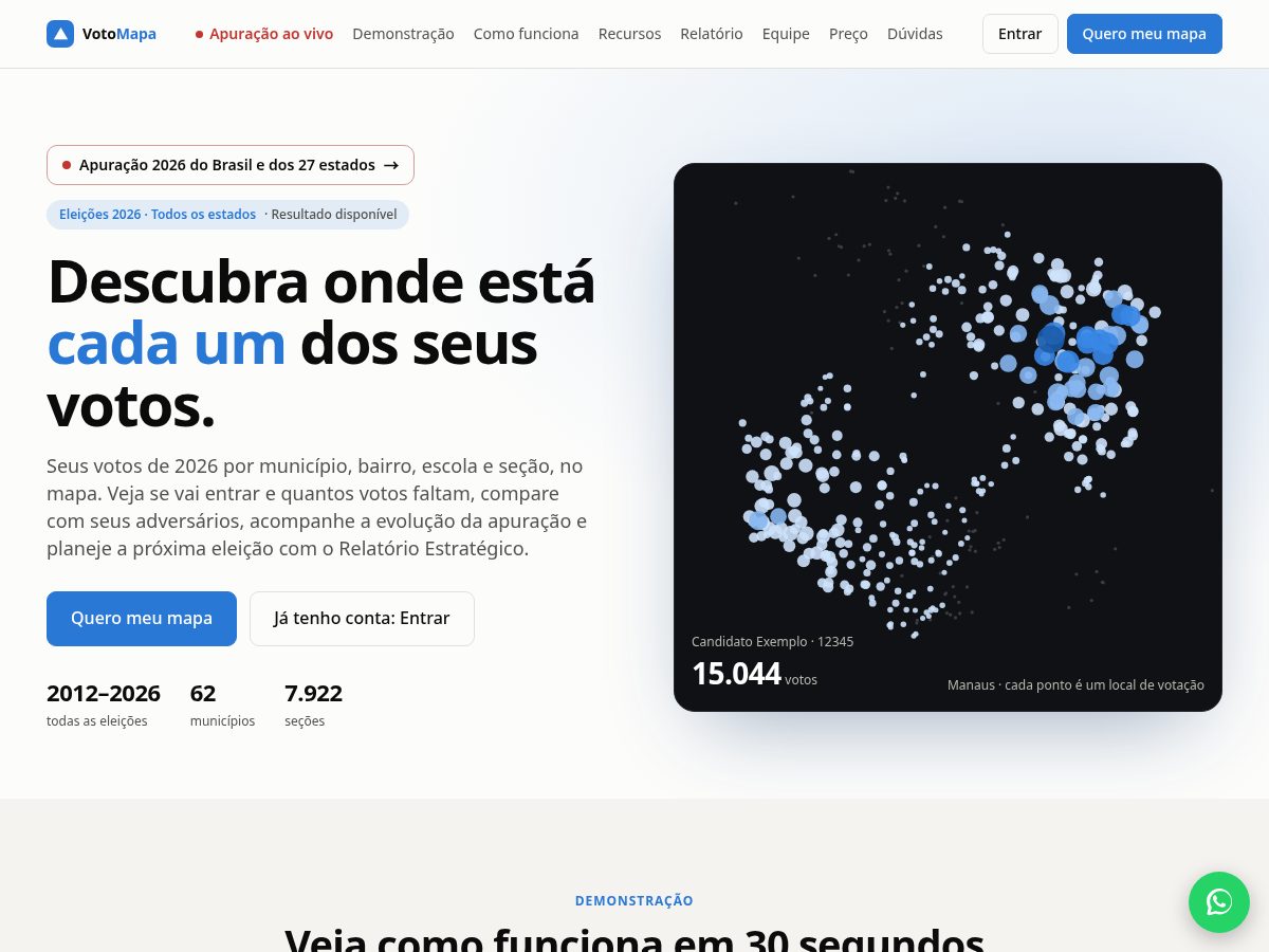 Landing-page snapshot of votomapa.com