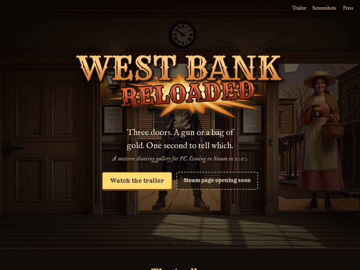 Landing-page snapshot of westbankreloaded.com