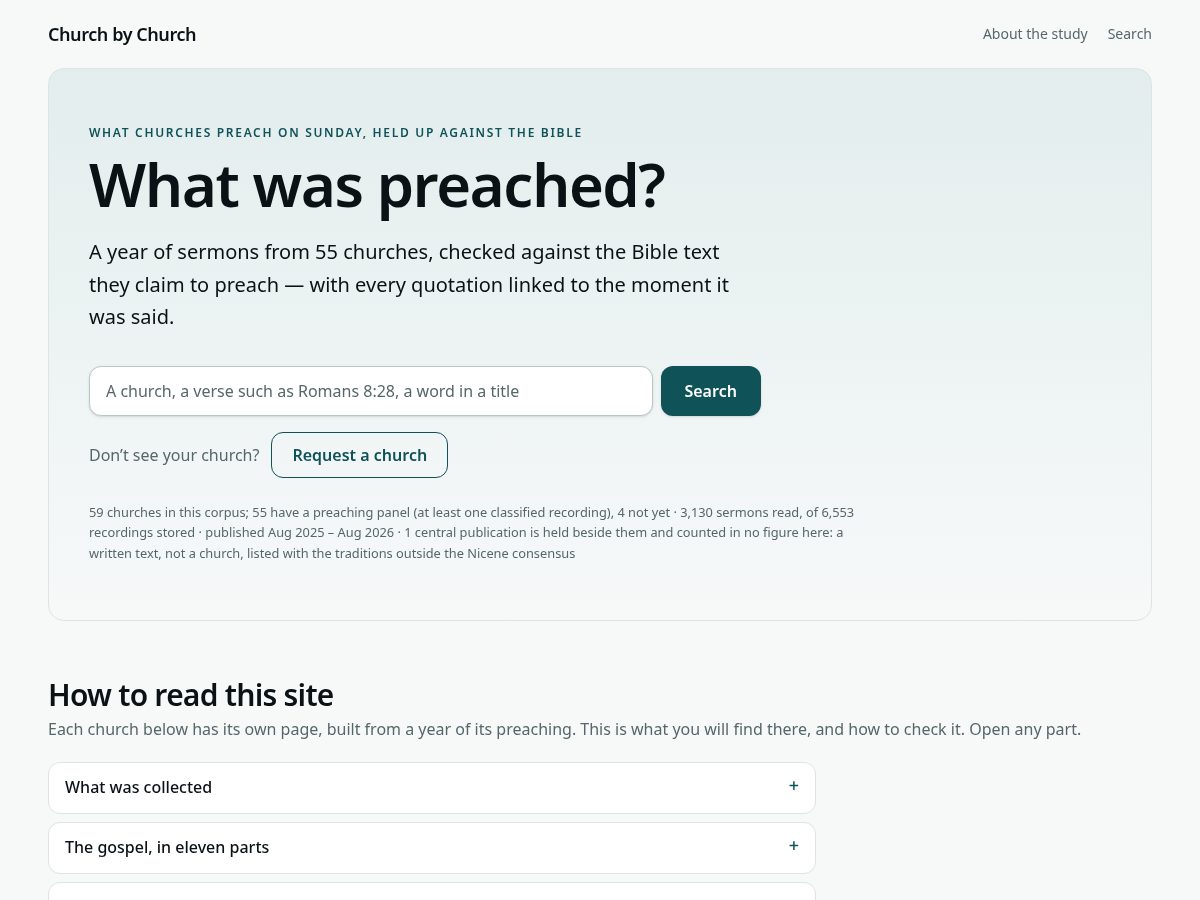 Landing-page snapshot of whatwaspreached.org