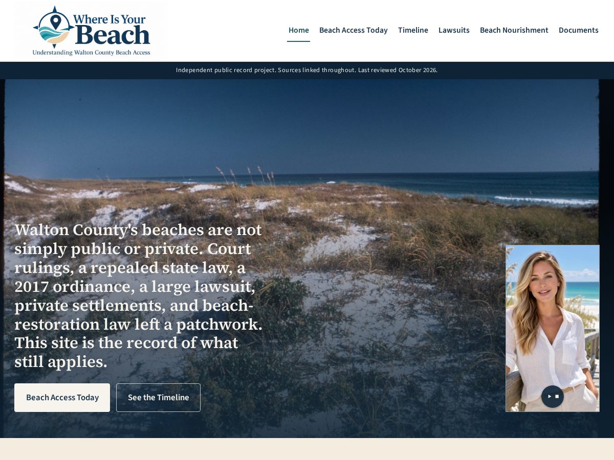 Landing-page snapshot of whereisyourbeach.com