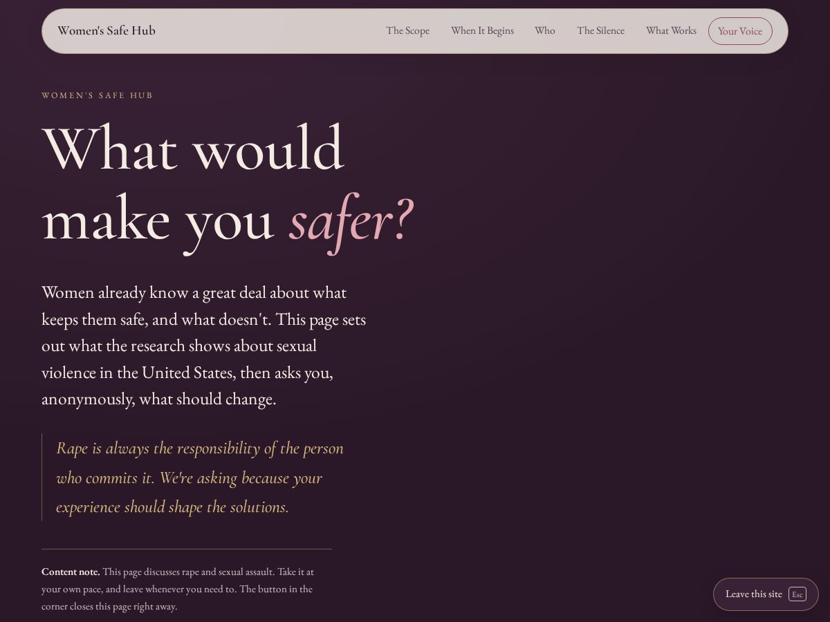 Landing-page snapshot of wsafehub.com