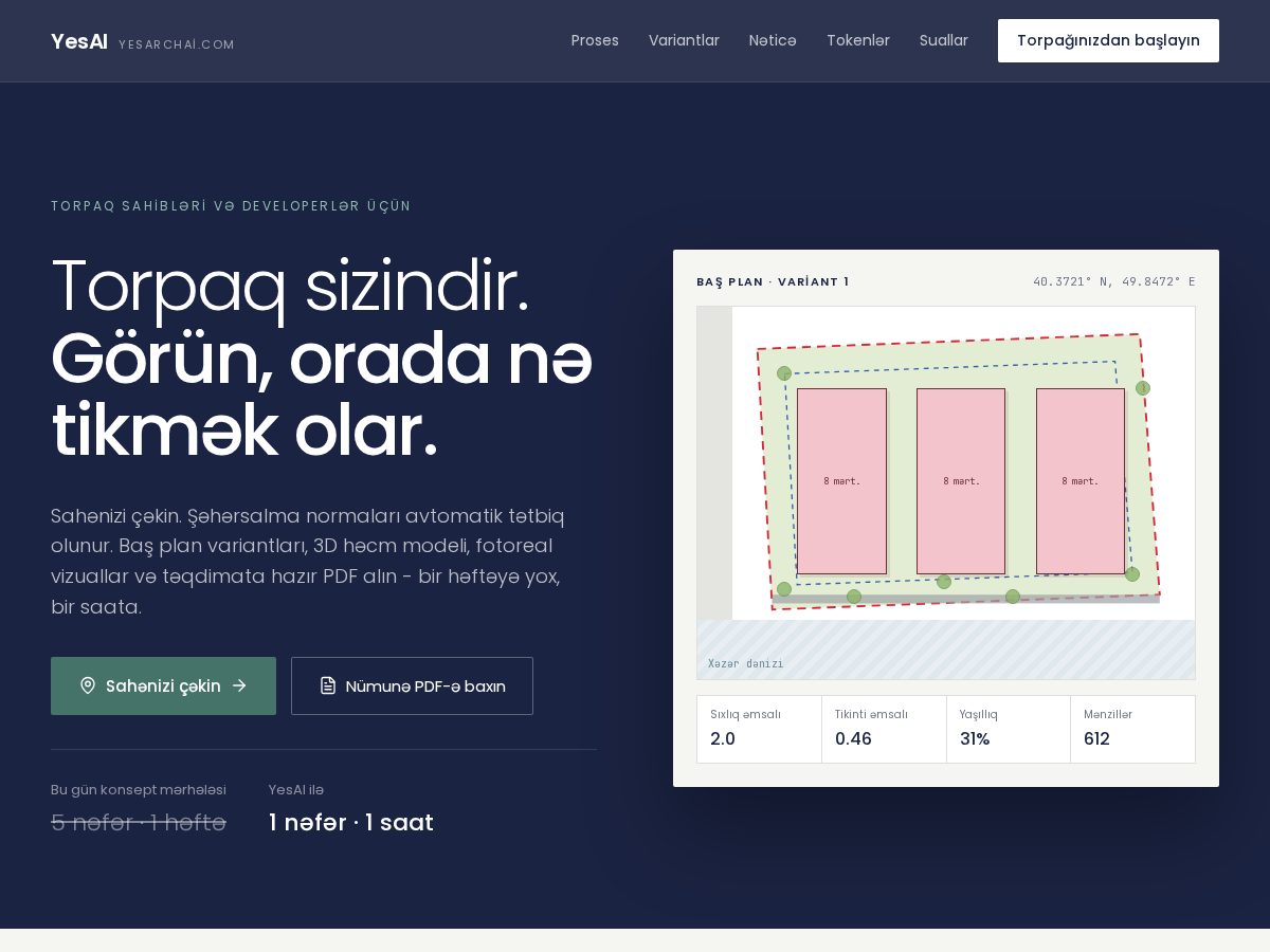 Landing-page snapshot of yesarchai.com
