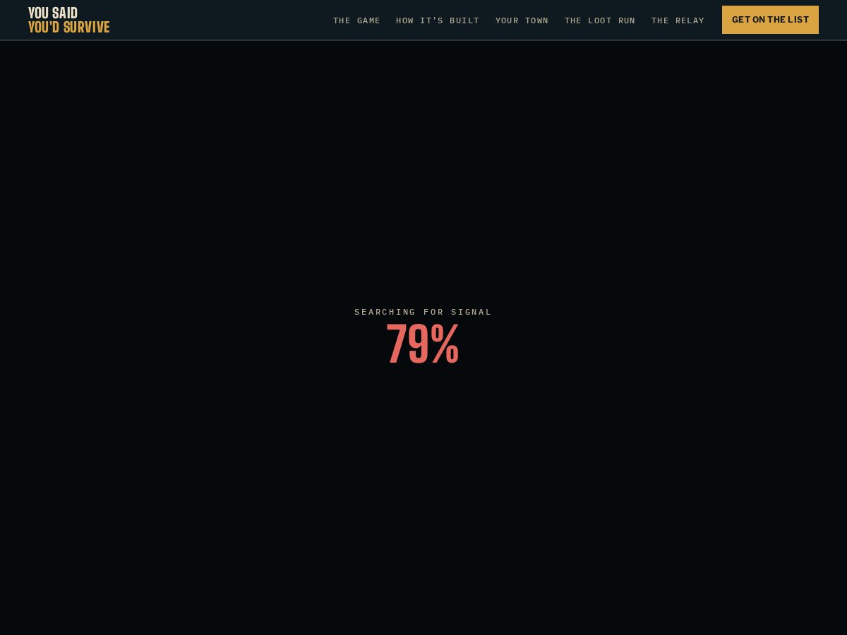 Landing-page snapshot of yousaidyoudsurvive.com