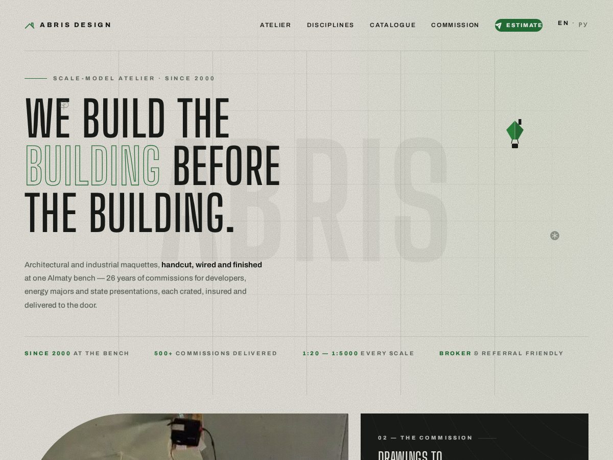 Landing-page snapshot of abrisdesign.com